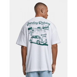 sportliches Another Cotton Lab Herren T-Shirt Oversize mit Baumwolle Weiß