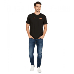 sportliches PUMA x F1 Formel 1 Motorsport Herren T-Shirt Baumwoll-Shirt F1 Klassiker 701228165 001 Schwarz