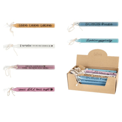 Stabkerze mit Spruch 3 19x2cm 6/s