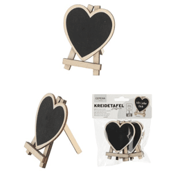 Staffelei Kreidetafel, Herz, 3er Set, ca. 7x8cm