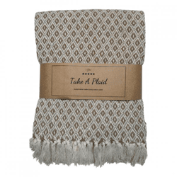 Take a Plaid 56 recycelte Baumwolle beige 130 x 180 cm