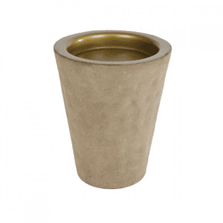 Teelichthalter Tiffany beige/gold 11,5 cm