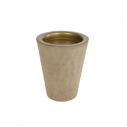 Teelichthalter Tiffany beige/gold 8 cm