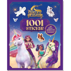Unicorn Academy: 1001 Sticker - Stickerbuch mit Glitter-Coververedelung