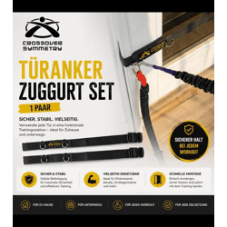 Verstellbare 1 Paar CROSSOVER SYMMETRY Befestigungsgurte mit D-Ringen Türgurte Trainings-Gurte Fitness Schwarz