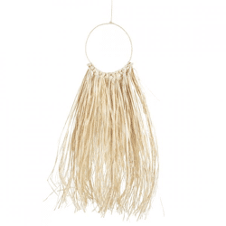 Wanddekoration Raffia Knopf Kreis 70 cm