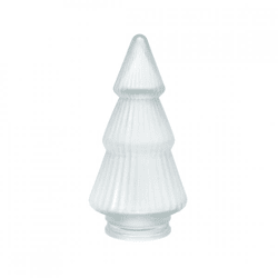 Weihnachtsbaum-Figur aus mattweißem Glas, 20 cm