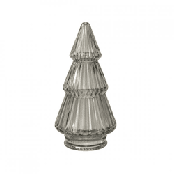 Weihnachtsbaum-Figur aus Rauchglas, grau, 20 cm