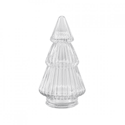 Weihnachtsbaum-Figur aus transparentem Glas, 20 cm