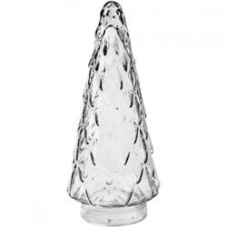 Weihnachtsbaum-Figur aus transparentem Glas, 24 cm