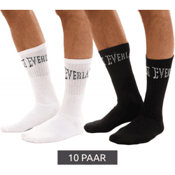 10 Paar EVERLAST Herren Sport-Socken mit Baumwollanteil Damen Socken lange Strümpfe OEKO-TEX Standard EVL1TENX Weiß oder Schwarz