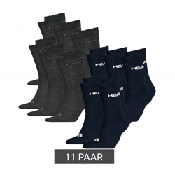 11 Paar HEAD All Sports Socken Damen und Herren Trainings-Socken Sport-Strümpfe 701236921 005 Schwarz/Blau