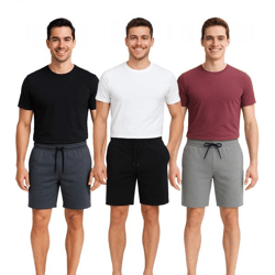 11 PROJECT Palamo Herren Sweat-Bermuda Freizeit Bermuda im Chino-Style 20716141 in Dunkelgau-meliert, Grau oder Schwarz