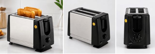 2-Scheiben-Toaster aus Edelstahl – 650 W