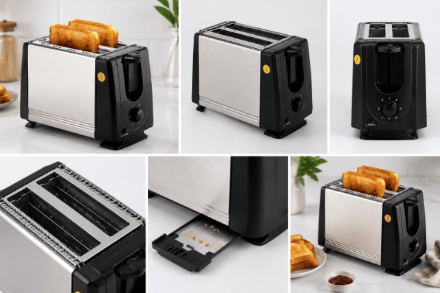2-Scheiben-Toaster aus Edelstahl – 650 W