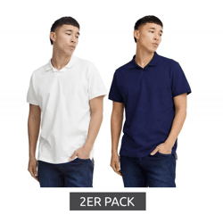 2er Pack klassisches BLEND Herren Poloshirt aus Baumwolle Shirt 20718074-204240 Weiß/Blau