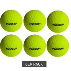 6er Pack SCOOP X-Treme Hockey Street-Balls mit Dimple-Design Hockeyball Sport-Ausrüstung NI266446 Neon-Gelb