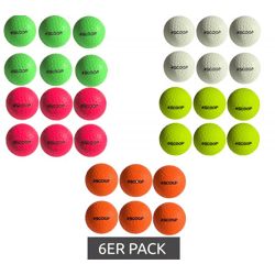 6er Sparpack SCOOP X-Treme Hockey Street-Balls mit Dimple-Design Hockeyball Sport-Ausrüstung Weiß, Grün, Pink, Gelb oder Orange