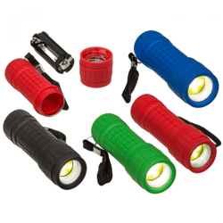 ABS-Taschenlampe mit COB-LED - 4-fach sortiert - im Display