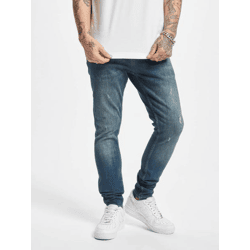 Comfortable 2Y Premium Men's Skinny-Fit Stretch Jeans with Pockets, Cotton, Blue