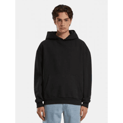 bequemer URBAN CLASSICS Herren Hoodie Rippbündchen Kapuze 500 g/m² mit Baumwolle Schwarz