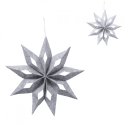 Boltze Weihnachtsstern „Kassio“, grau, 30 cm, 2 Stück, sortiert