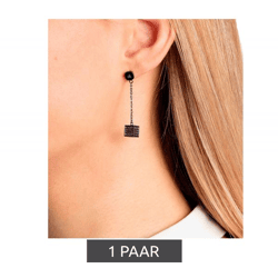 Calvin Klein Damen Ohrstecker mit Swarovski-Kristallen Edelstahl-Ohrringe Ohr-Schmuck KJ9CVE140100 Grau/Rosa