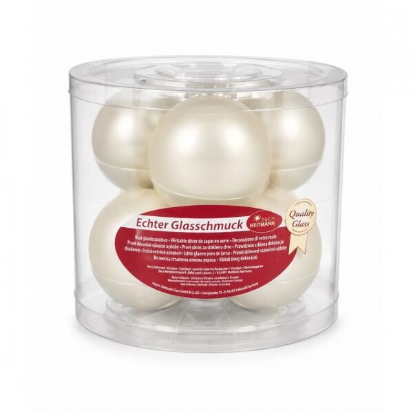 Deco Heitmann Weihnachtskugeln „Pearl“, 8 cm, 6er-Set