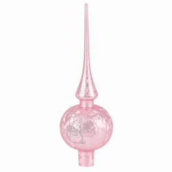Deco Heitmann Weihnachtsbaumspitze aus Glas, rosa/silberfarben, 28 cm, VE 36