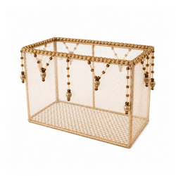 Deko-Tablett Bohemian braun/gold 15 cm