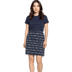 DELMAO Damen Mini-Rock nachhaltiger Sommer-Rock aus reiner Baumwolle 60074927 Dunkelblau