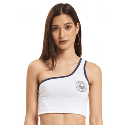 ellesse Capuano Damen Crop-Top Tank-Top Baumwoll-Shirt ärmellos weiß