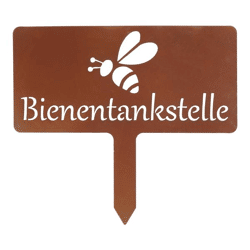 Gartenstecker Bienentankstelle, rusty, ca.30x27cm