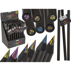 Grafiti Bleistift - 6-farbig sortiert im Display - 17 cm