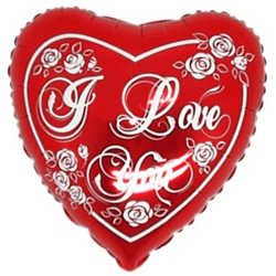 I Love You - Herzförmiger Folienballon