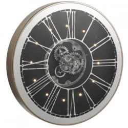 J-Line Uhr „Radar“ LED, silberfarben, 80 cm