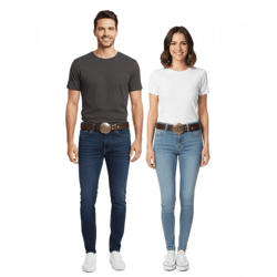 Jimi Hendrix Gürtel für Damen oder Herren stylischer Leder-Gürtel mit Logo-Schnalle Freizeit-Gürtel Braun