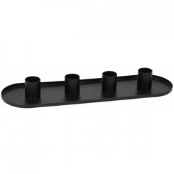 Kerzenleuchter oval schwarz 30 cm