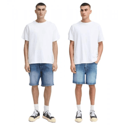 klassische SOLID SDRyan Herren Jeansshorts mit Nieten Denimshorts Jeans-Bermuda 21108646 Blau