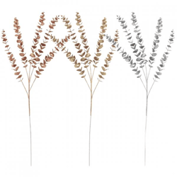 Kunstzweig Eukalyptus metallic 85 cm, 3er-Set, sortiert
