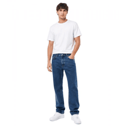 lässige Karl Kani Herren Jeans Reißverschluss Taschen 650 g/m² mit Baumwolle Blau