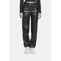 lässige Urban Classics Damen Jeans Straight Fit Reißverschluss Taschen Schwarz