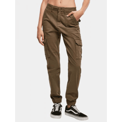 Casual Urban Classics Women's Jeans with Stretch, Zipper Pockets, and Cotton Khaki