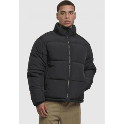 lässige URBAN CLASSICS Herren Jacke Reißverschluss Taschen 90 g/m² Schwarz