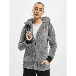 lässiger Urban Classics Damen Hoodie Taschen Kapuze 280 g/m² Grau