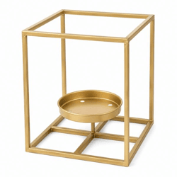 Laterne aus Metall, goldfarben, 25 cm