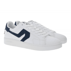 LEVI´S Swift Damen & Herren Freizeit-Sneaker Turnschuhe im Leder-Overlay-Look Schnür-Schuhe 235658-846N Weiß/Navy