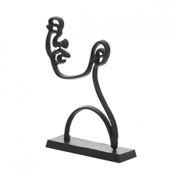 Licht & Wohnen Skulptur Gesicht mattschwarz 38 cm
