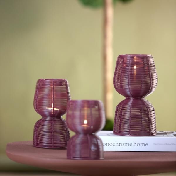 Light & Living Teelichthalter Aroha, bordeauxrot, 17 cm