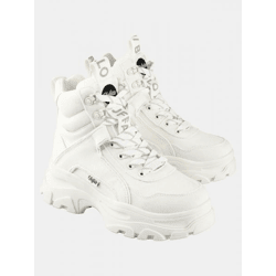 markante Buffalo Damen Boots mit Baumwolle Weiß